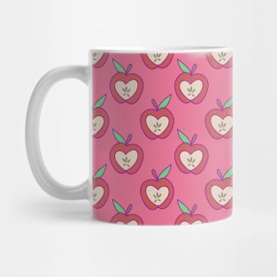 Pink Apple Heart Pattern Mug